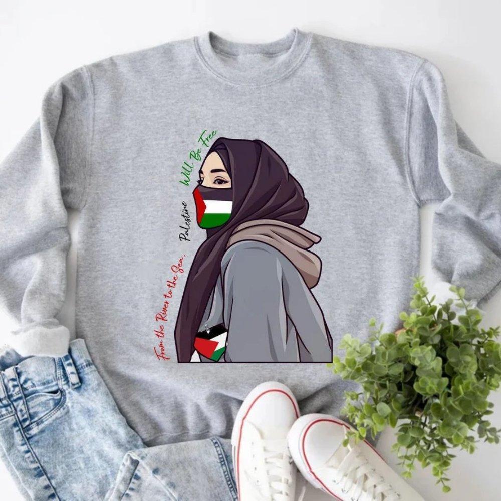 From The River To The Sea Sweatshirt, Palestine Graphic Design Sweater